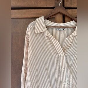 Zara oversized striped button